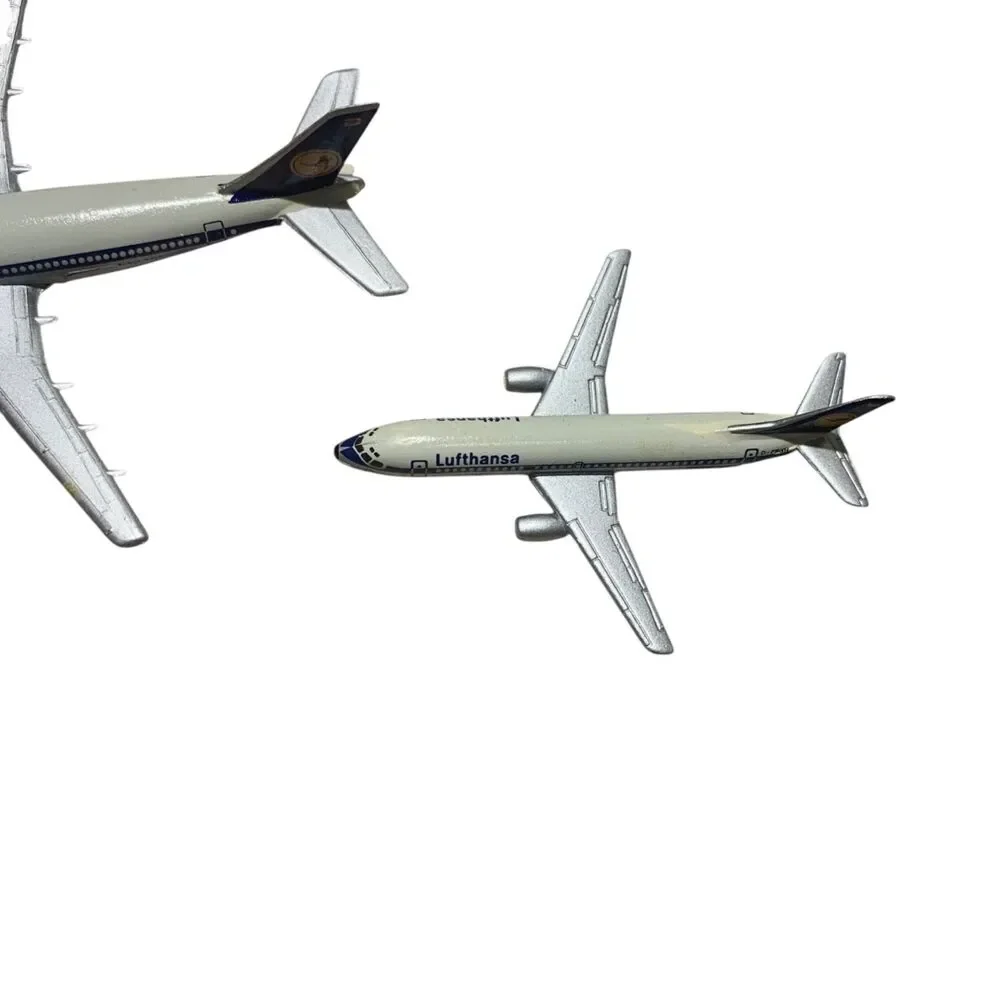 Schabak Lufthansa Diecast Boxed 4 Model Airplanes DC10 B737 A300 B747 1:600
